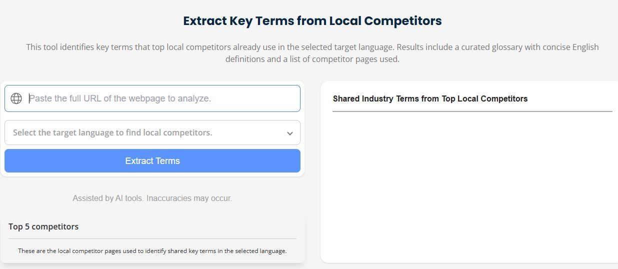 New Updates to the Website Glossary Generator: Smarter Localization Through Competitor Insights